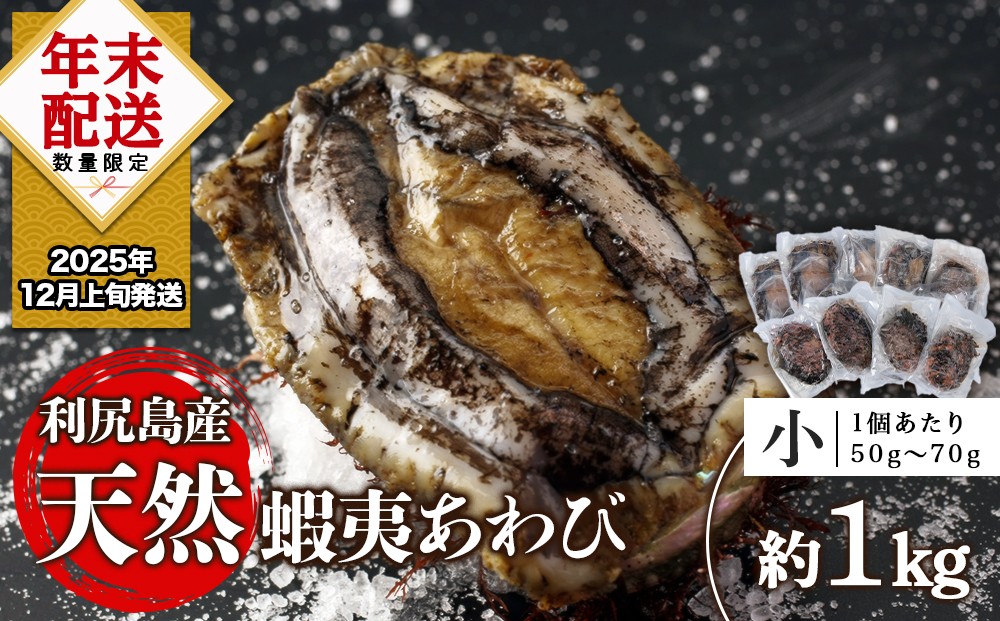 
            【2025年12月上旬発送】利尻島産 天然蝦夷あわび １ｋｇ<小>（50g～70gサイズ）＜利尻漁業協同組合＞
          
