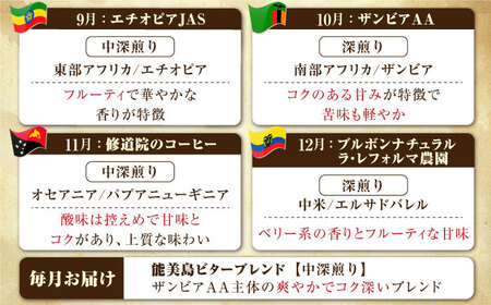 【全12回】能美島ビターブレンドセット コーヒー豆 全13種 コーヒー[XBE082]