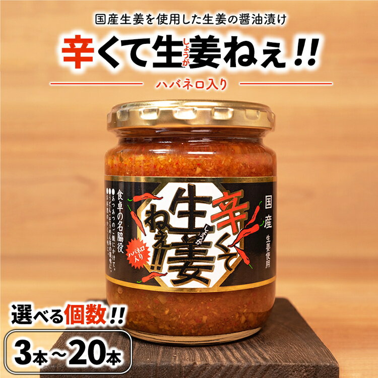 【ふるさと納税】【選べる個数】辛くて生姜ねぇ!! 3本 6本 12本 20本 セット | しょうが 国産 醤油漬け ハバネロ ごはんのお供 お弁当 調味料 おつまみ 肴 薬味 隠し味 猪苗代町 福島県