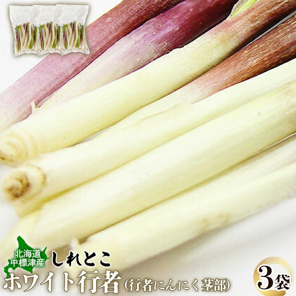 【ふるさと納税】行者にんにく ホワイト行者 茎部 3袋 オンライン 申請 ふるさと納税 北海道 中標津 行者ニンニク 幻の山菜 山菜 山の幸 野菜 疲労回復 健康効果 長寿 体力増強 ダイエット効果 揚げ物 炒め物 醤油漬け おかず 冷凍【20012AA0101】