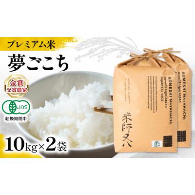ふるさと納税 竜王町 令和7年産 プレミアム米 夢ごこち 10kg×2袋 有機JAS認証米 転換期間中 WN041
