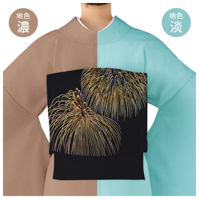 ふるさと納税 京都市 【和装振興応援プロジェクト】歳時記7月2「花火大会」京手描友禅 染帯|染帯 着物 織物 人気 |  | 01