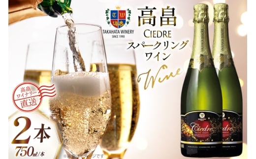 ワイン 白 高畠シードル 750ml 2本 セット [高畠ワイナリー 山形県 高畠町 tk06ays730066] 白ワイン 国産 スパークリング スパークリングワイン 甘口 ワイナリー ワインセット 酒 お酒 果実酒 りんご シードル