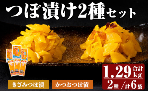 K-140 【9月30日受付終了】つぼ漬2種6パックセット (合計1290g・2種×3P)【財宝】霧島市 つけもの 漬物 漬け物 大根 お茶漬け 料理 お弁当 おうち時間 ご飯のお供 酒のおつまみ 常温 常温保存 小分け