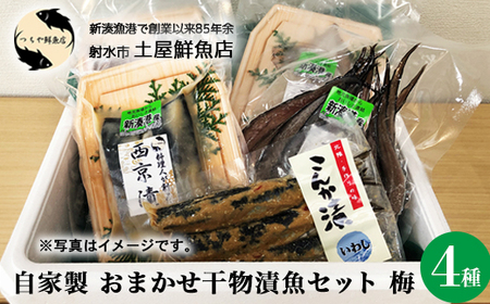 【射水市】【射水のおいしい海鮮】【新湊産】自家製 おまかせ干物漬魚セット 梅4種 ※離島への配送不可