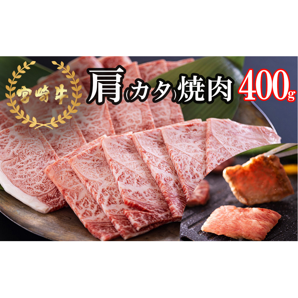 宮崎牛 肩 カタ 焼肉 400g [日本ハムマーケティング 宮崎県 美郷町 31bd0016] 冷凍 送料無料 国産 黒毛 和牛 A5 A4等級 ブランド 牛 肉 霜降り 焼肉 BBQ バーベキュー