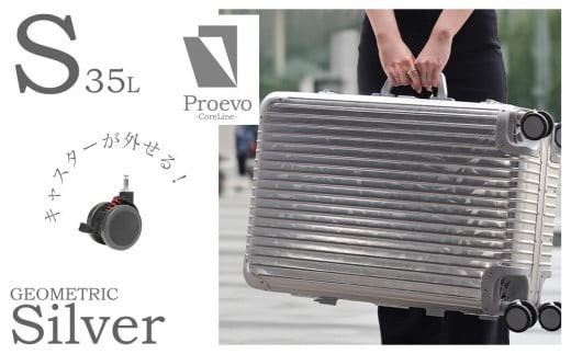[PROEVO] アルミスーツケース フレームキャリー 機内持ち込み対応サイズ S(ジオメトリック/シルバー)  [30001] 福岡県 大木町 株式会社 レクサス AY328
