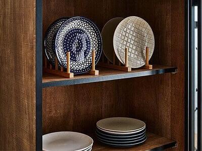 【開梱設置】引き戸 食器棚 ダイニングボード ポエム 幅133.5 （ミスト・クリア・スモークガラス／レディオーク）キッチン収納 大川家具 家具