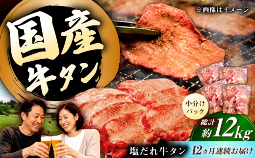 国産牛タン定期便【12回定期便】九州産和牛の牛タン約1kg（約250g×4パック）国産 牛タン和牛長与町/岩永ホルモン [EAX083] 国産 牛肉 和牛 タン 牛タン 塩だれ牛タン 塩ダレ 牛たん塩 味付き ぎゅうたん ギュウタン 薄切り スライス 味付き 塩 焼肉 焼き肉 冷凍 焼くだけ 簡単調理 小分け 真空 定期便 ていきびん 定期 毎月 届く