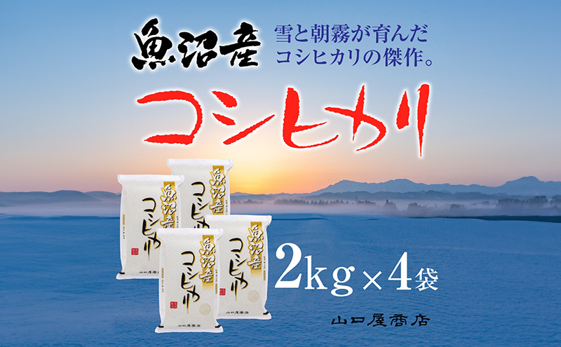 「厳選☆十日町育ち」魚沼産コシヒカリ　2kg×4袋