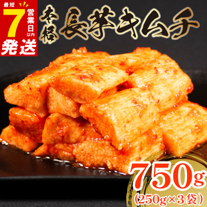 【 旨辛 】 長芋 キムチ 750g 250g×3 キムチ