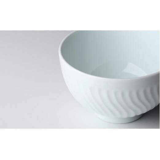 有田焼 白磁 波線彫 小丼【佳秀窯 西山正作 】器 うつわ 丼ぶり 伝統工芸 丼ぶり 陶芸作家 丼ぶり ろくろ 丼ぶり A60-84_イメージ4