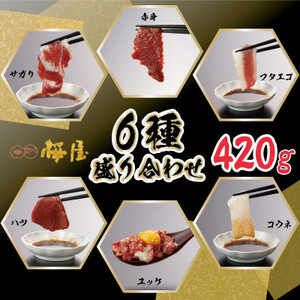 【熊本　と畜】桜屋　馬刺し6種 420g　B-27【配送不可地域：離島】【1141608】