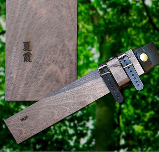 土佐鍛剣鉈 夏霞7寸 【ステンツバ輪】ダマスカス15層青2鋼(7+青2+7) 樫オイルステン柄