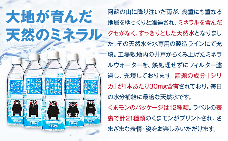 なめらかつややかしっとり天然水 500ml 合計48本 24本×2ケース 株式会社サンコー熊本営業所《30日以内に出荷予定(土日祝除く)》天然水 軟水 鉱水 シリカ水 飲料水 ミネラルウォーター ペッ
