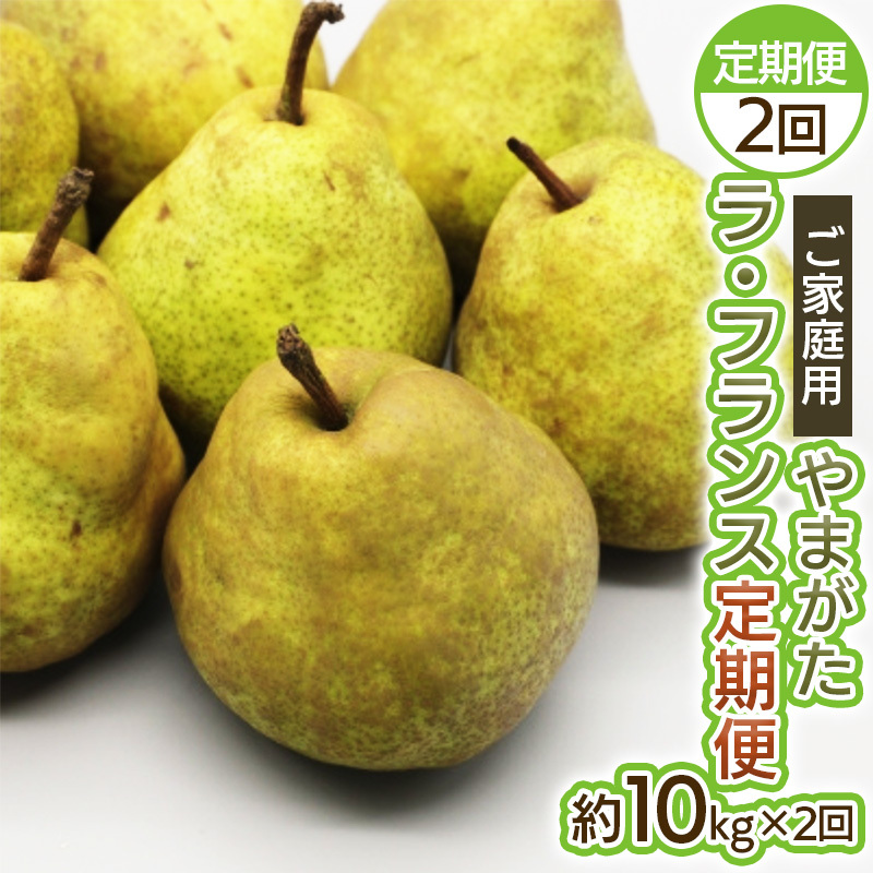 【定期便2回】ご家庭用 やまがたラ・フランス10kg×2回 FY25-036