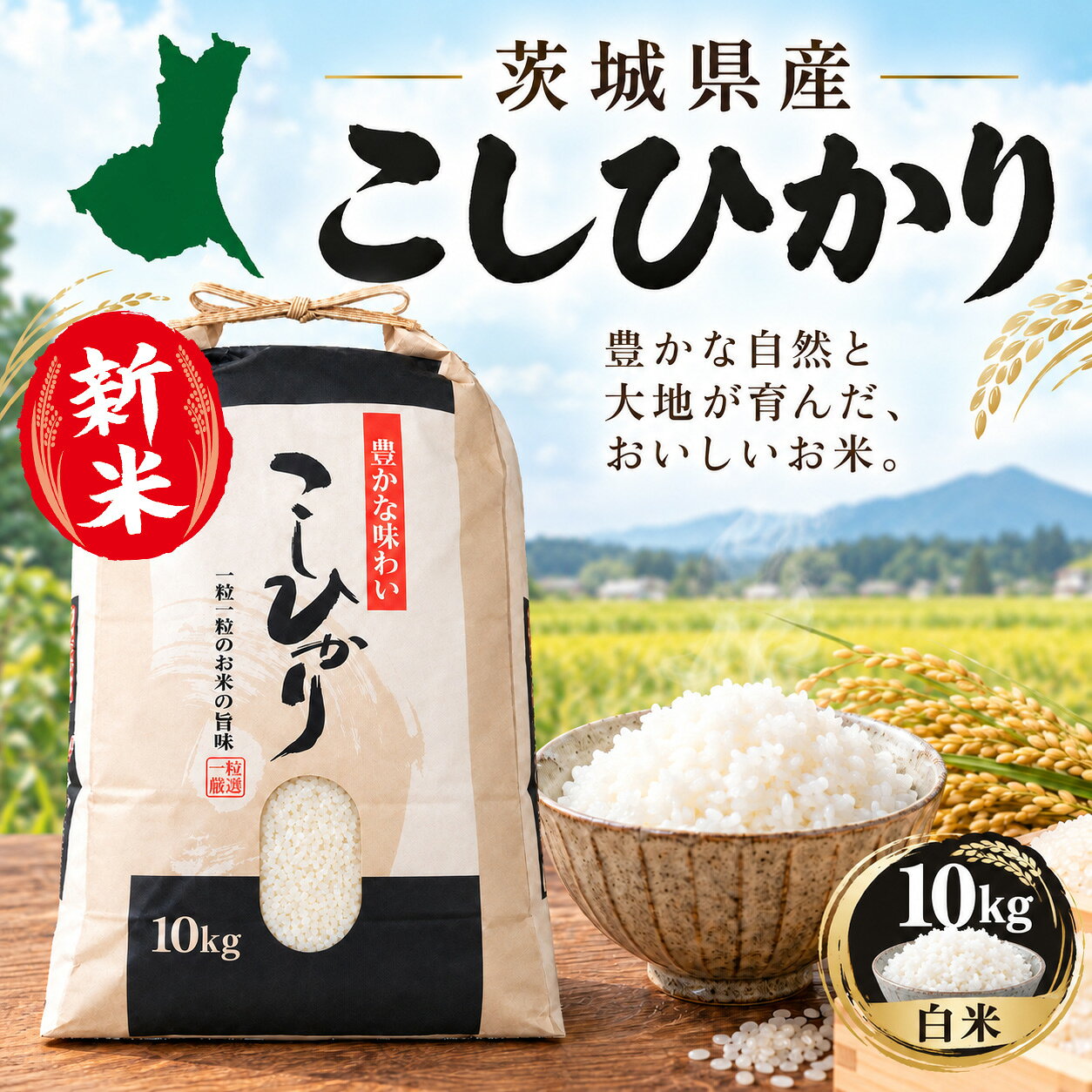 【ふるさと納税】令和8年産 新米 茨城県産 コシヒカリ 10kg 白米 米 こめ コメ 農家 直送 こだわり お米 おこめ 茨城 数量限定 [BG026ya]