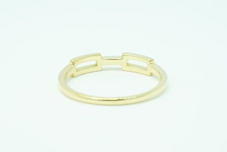 K10YG 地金チェーンデザインリング R4110-Y2