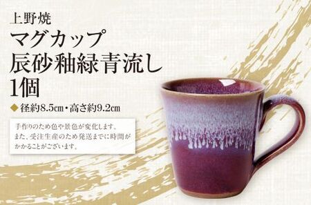 M28-05 上野焼マグカップ（辰砂釉緑青流し）
