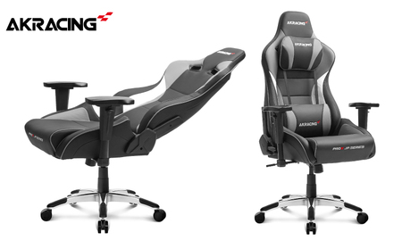 【ふるさと納税限定】AKRacing Pro-X Gaming Chair (Grey) JP エーケーレーシング ゲーミングチェア（ヘッドレスト・ランバーサポート付き）