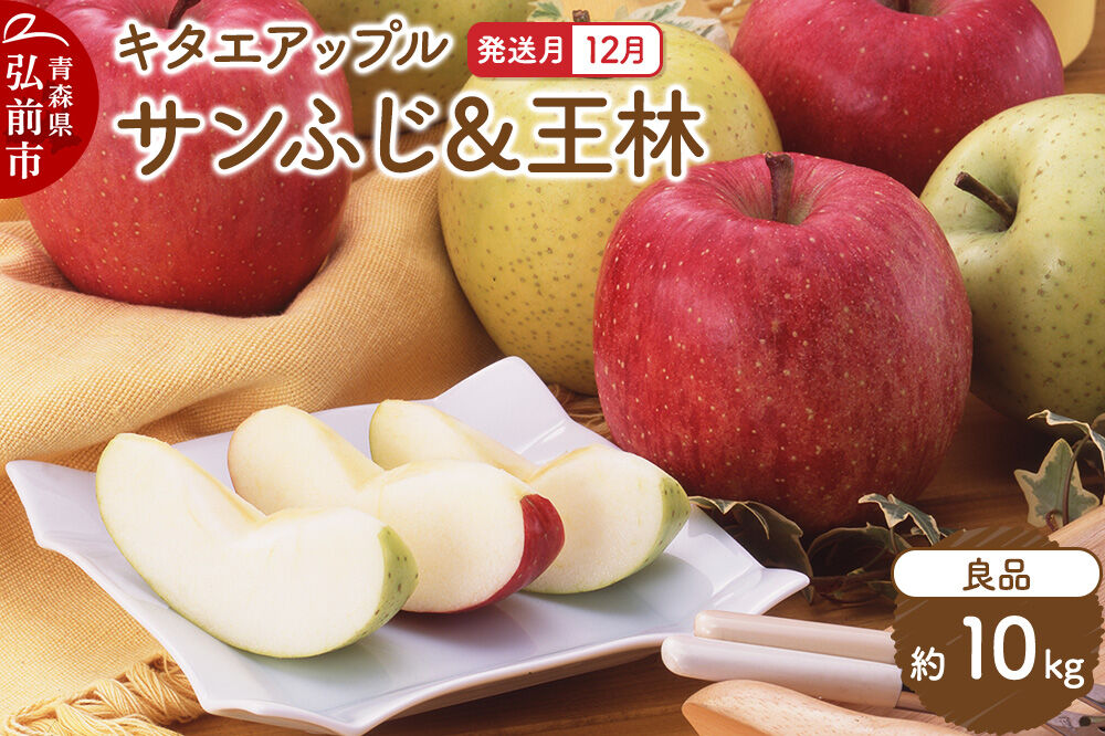【26年12月発送】りんご サンふじ・王林【良品】約10kg キタエアップル 青森県 弘前市 [先行予約 サンふじ 王林 りんご 贈り物 アップル おいしい 果実 果物 赤色 黄色 美味 林檎]