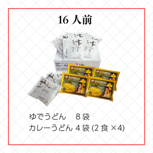 さぬきうどん ＆ カレーうどん セット 16人前 出汁 スープ付き 
