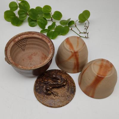 ふるさと納税 備前市 備前焼宝瓶と煎茶碗2個セット(宝瓶は登窯) |  | 02