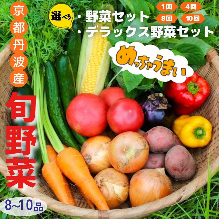 【ふるさと納税】野菜 定期便 選べる 1回 4回 8回 10回 旬の野菜セット 京都丹波産 ＜369商店＞（DXには平飼い卵10個、季節の果物又は加工品付き）※全て栽培期間中農薬・化学肥料不使用 ※北海道・沖縄・離島への配送不可