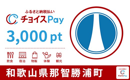
                  那智勝浦町チョイスPay 3,000pt【会員限定のお礼の品】
                
