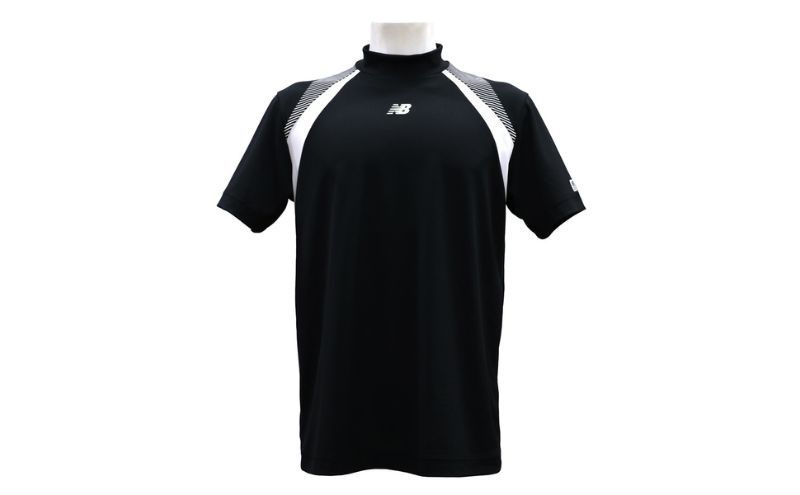 ニューバランスゴルフ ウェア 半袖 モックネックシャツ メンズ UVカット ブラック 012-6166002