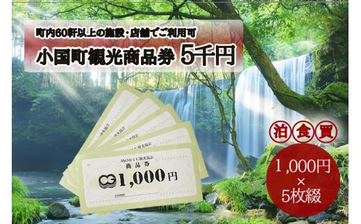 【ASOおぐに観光協会】小国町観光商品券5千円（1000円×5枚）