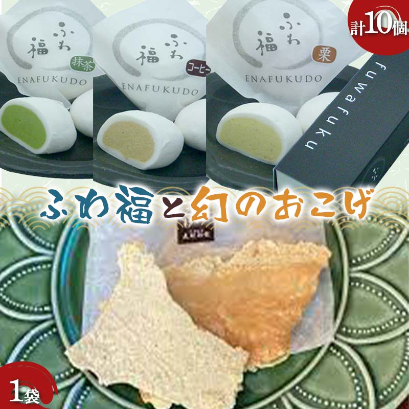 【ふるさと納税】〈御菓子司 恵那福堂〉ふわ福10個＋幻のおこげ1個 和菓子 お茶菓子 お茶請け お菓子 菓子 食品 F4N-3055