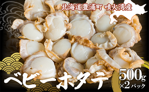 北海道豊浦町 ベビーホタテ 500g×2パックTYUP004