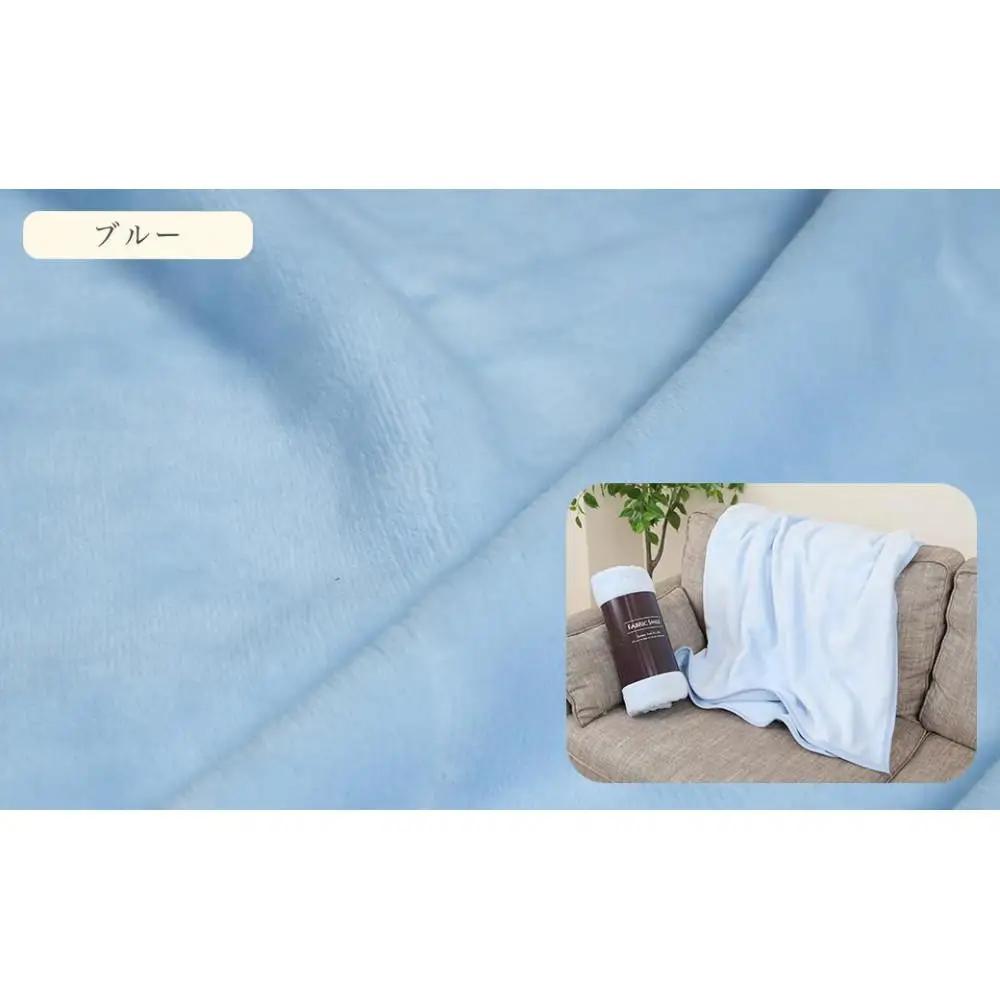 ひざ掛け ブルー 約140cm×100cm ヨガ 大判 ハーフサイズ 綿毛布 ハーフケット コットン100%  国産 洗える 綿 厚手 天然素材 暖かい 保育園 お昼寝 ブランケット シール織 膝掛け