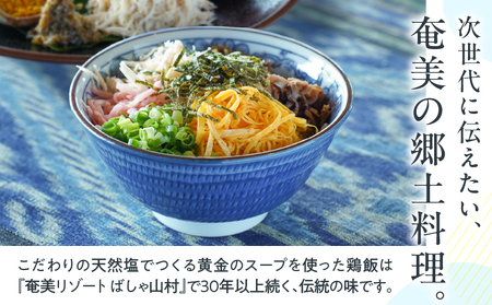 ばしゃ山村 の 鶏飯  2人前 A058-002 けいはん 鶏はん 郷土料理 郷土 鶏 鶏肉 本場 おもてなし おもてなし料理 奄美料理 だし スープ 島料理 加工品 総菜 惣菜 そうざい レトルト 