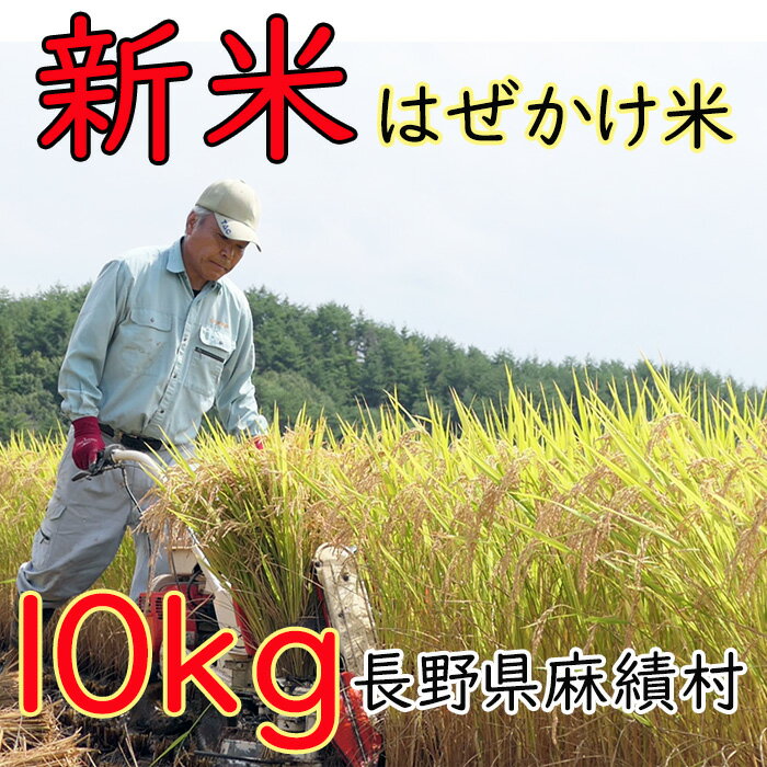 【ふるさと納税】先行予約 新米 米 はぜかけ米 予約 10kg 自然乾燥 天日乾燥 長野 麻績村 5kg+5kg はざかけ米 信州 長野県 麻績