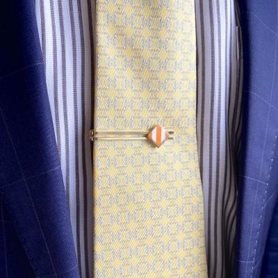 ふるさと納税 茅ヶ崎市 ArtOpus. ネクタイピン ストライプ  オレンジ 湘南 茅ヶ崎市 陶磁器 アート ギフト |  | 01