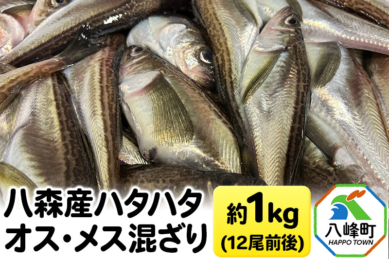 
            八森産ハタハタ オス・メス混ざり 約1kg(12尾前後) 秋田県産
          