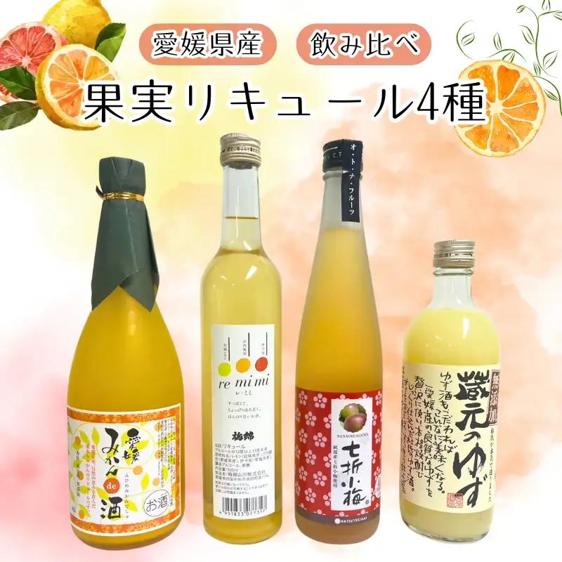 愛媛県産 果実系リキュール 飲み比べ 4本セット｜C26