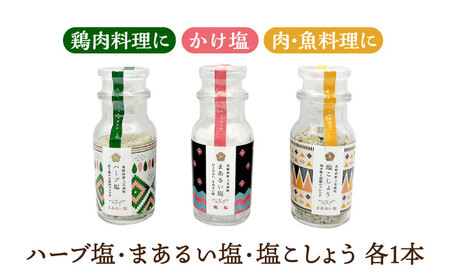 まあるい塩セット（まあるい塩・ハーブ塩・塩こしょう 各1本）＆ 国産小麦五島うどんギフトBOX（180g×3袋 スープ付）[RBA042] 五島うどん うどん 塩 五島うどん うどん 塩九州 長崎