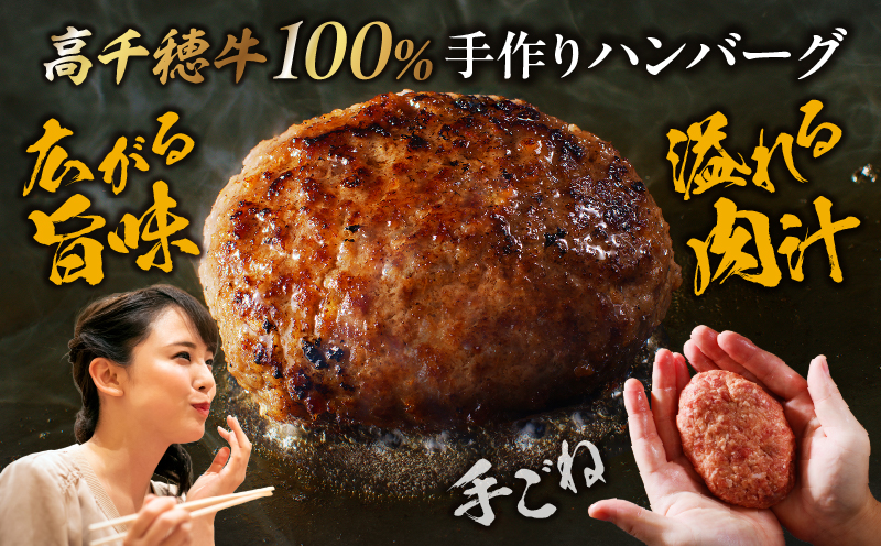 宮崎県産黒毛和牛A4等級以上 高千穂牛 100％使用！ 肉汁あふれる手作り ハンバーグ 合計10個 2個入×5パック 計1.3kg|  高千穂牛 高千穂牛ハンバーグ 和牛ハンバーグ 人気 牛肉100％