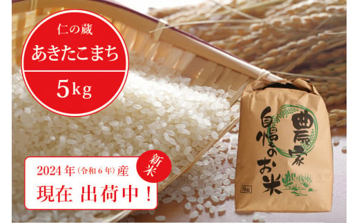 【新米出荷中！】 令和6年産「信濃町産 あきたこまち ５kg」 仁の蔵の新米をお届け｜名水弘法清水が湧き出る黒姫山麓で育った自慢のお米です！☆2024年 【長野県信濃町ふるさと納税】