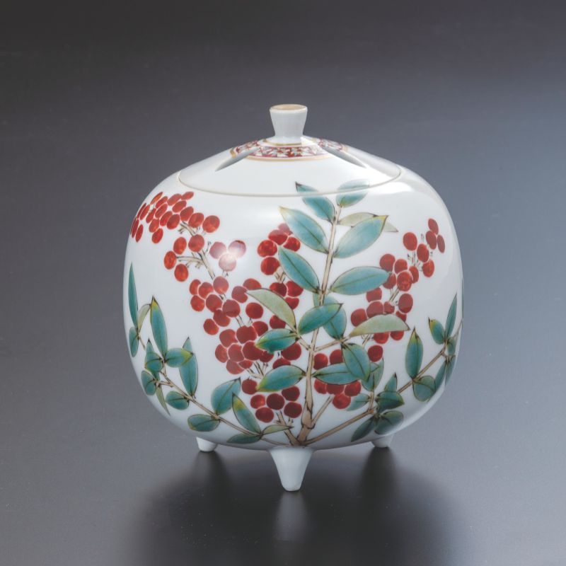 【ふるさと納税】九谷焼 3.8号香炉・南天