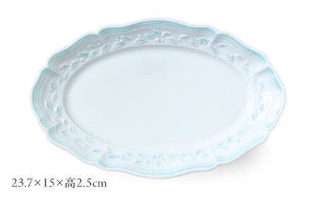 【波佐見焼】ombre de fleur オリーブオーバル palette blue 4枚セット【翔芳窯】[FE487]