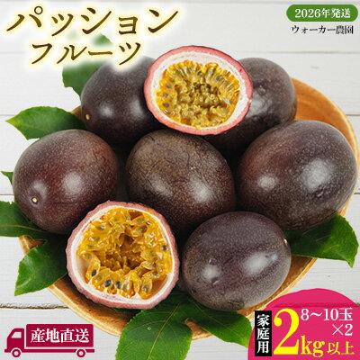 【ふるさと納税】2026年発送【先行予約】家庭用パッションフルーツ 2kg以上【ウォーカー農園】 パッション フルーツ くだもの 果実 果物 国産 沖縄 名護 スイーツ デザート 産地直送 お取り寄せ 旬の果物 南国 贅沢 ご家庭用 ご自宅用 先行予約 お土産 おすすめ