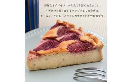 贅沢トッピングのベイクドチーズケーキ 奥野牧場 イチゴスペシャル ホール (大)｜米粉 グルテンフリー チーズ ケーキ スイーツ フルーツ ミルク 牧場 ギフト お祝い 袖ケ浦 [0231]