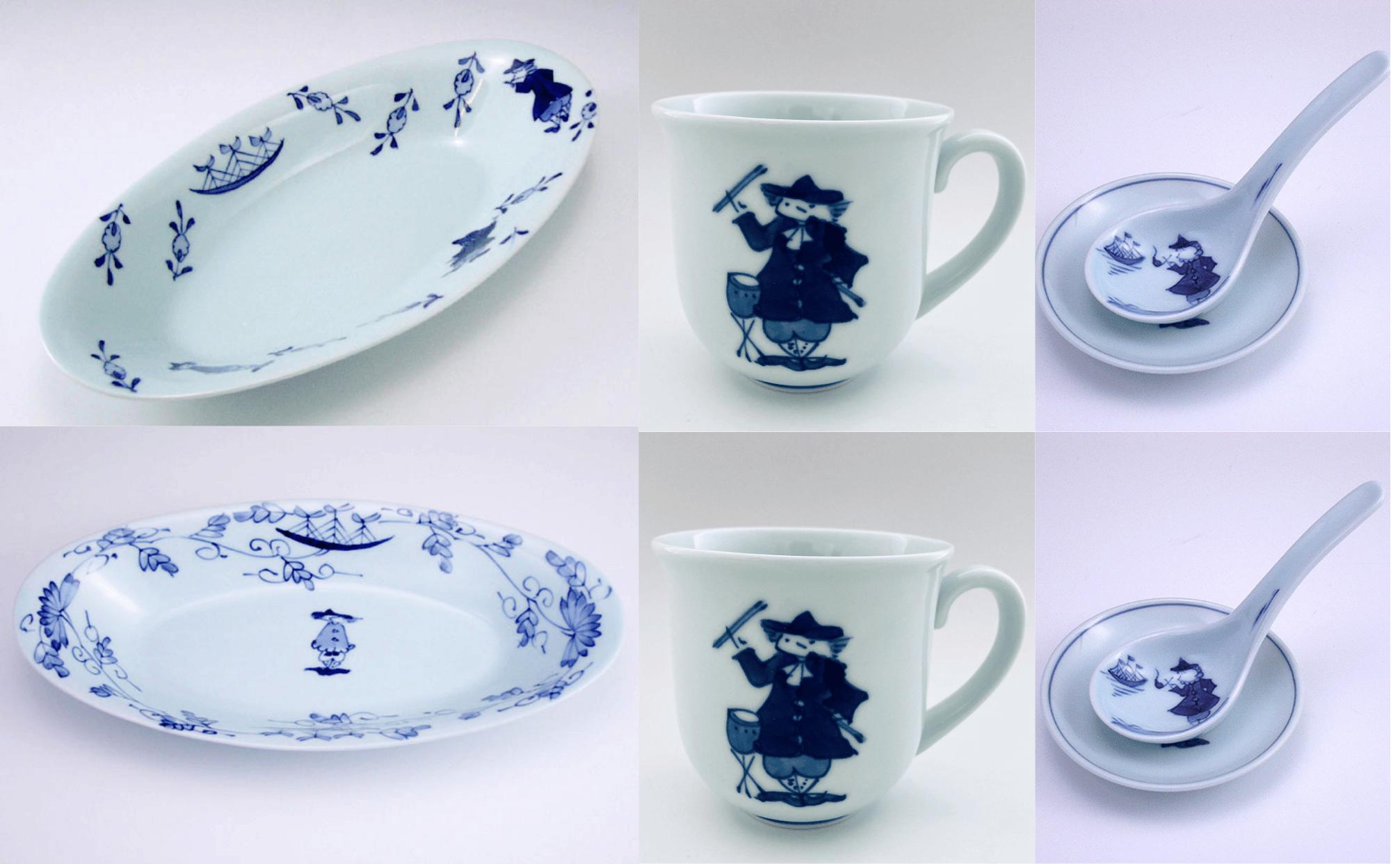 
            佐賀県で暮らす児童養護施設のこどもの就労支援協力企業「しん窯」の有田焼小判カレー皿（中）２枚・丸レンゲ２個・ハーモニー マグカップ（T）2個セット
          