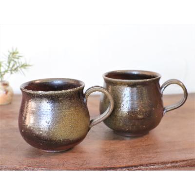ふるさと納税 上島町 備前焼 コーヒーカップ(中)2個セット　c2-003