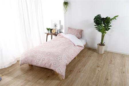 三河産　綿100％　120本ガーゼ毛布カバー_レイスピンク【G0578】