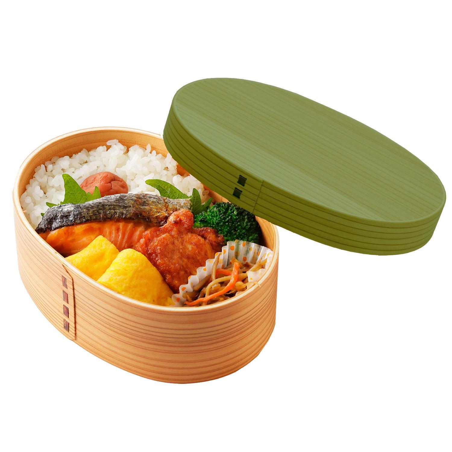 ［リーフグリーン］曲げわっぱ 弁当箱 一段 カラー 紀州漆器 伝統工芸［YS134］　CR170VC04
